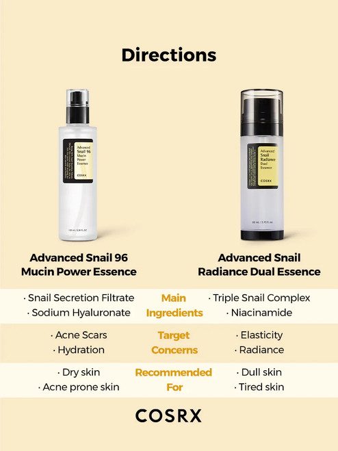 COSRX Advanced Snail Radiance Dual Essence sukinnaturals sukinnaturals.com.au